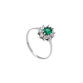 18 Karat Gold - 750 Zirkonia Ring mit grünen Stein - 180032